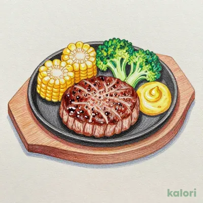 ビーフハンバーグステーキ（マスタードステーキソース付き）