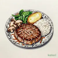 2種きのことほうれん草の濃厚ビーフシチュー包み焼きハンバーグ145gランチ