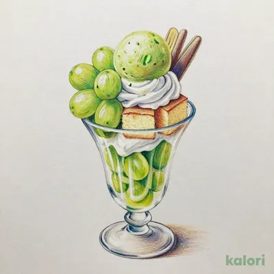 シャインマスカットグラスパフェ ～ショートケーキ仕立て～