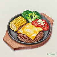 チェダーチーズハンバーグ（ガーリックトマトソース付き）