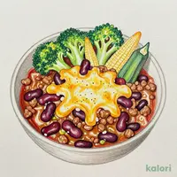 彩り野菜のチリコンカンのチーズ焼き