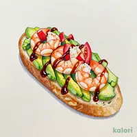 海老とアボカドのブルスケッタ