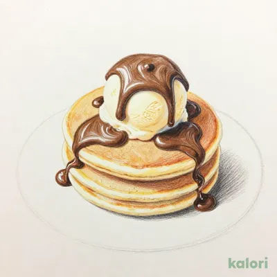 トラディショナル・ホットケーキ(バニラアイス&チョコクリーム2枚)