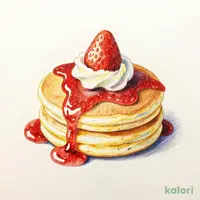 トラディショナル・ホットケーキ(丸ごと苺ソース&ホイップクリーム 1枚)