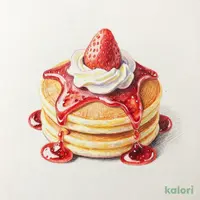トラディショナル・ホットケーキ(丸ごと苺ソース&ホイップクリーム 2枚)