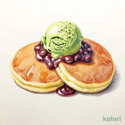 トラディショナル・ホットケーキ(北海道小豆&抹茶アイス2枚)