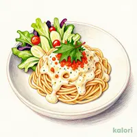 大葉香る明太クリームソース(サラダ付き)