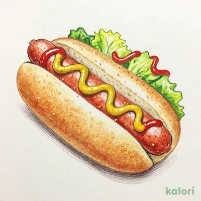 Coarse-Ground Sausage Hot Dog with Salad