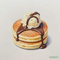 トラディショナル・ホットケーキ(バニラアイス&チョコクリーム2枚)