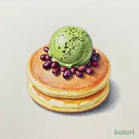 トラディショナル・ホットケーキ(北海道小豆＆抹茶アイス 1枚)