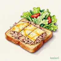 4-Cheese Tuna Toast Sandwich with Salad