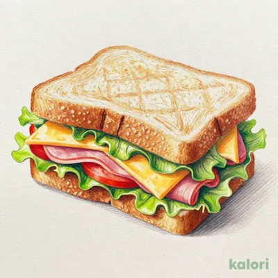 Ham & Cheese Sandwich with Vegetables (with Salad)