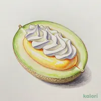 Melon Pan Coppe Bread with Custard & Whipped Cream