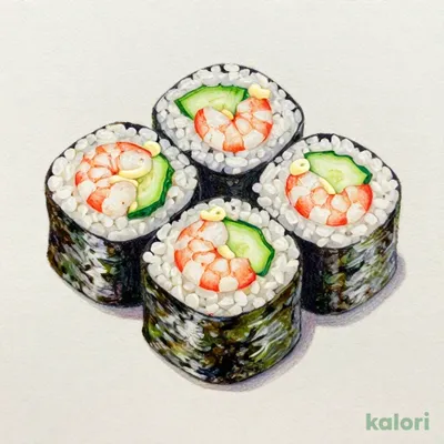 Shrimp and Cucumber Sushi Roll