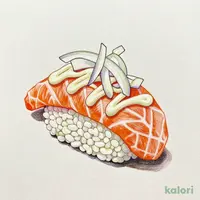 Onion and Salmon Sushi
