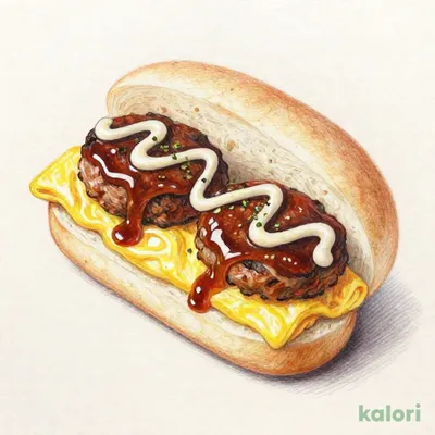 目玉焼きてりやきハンバーグサンド
