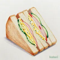 大きなサンド　ハムチーズたまご