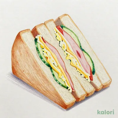 大きなサンド　ハムチーズたまご