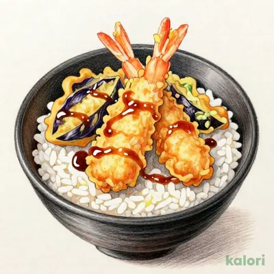 海老二本！海老とかき揚げの天丼