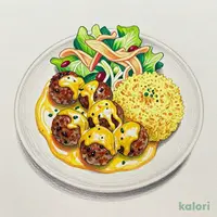 マスタードクリームミートボールライス or サラダ