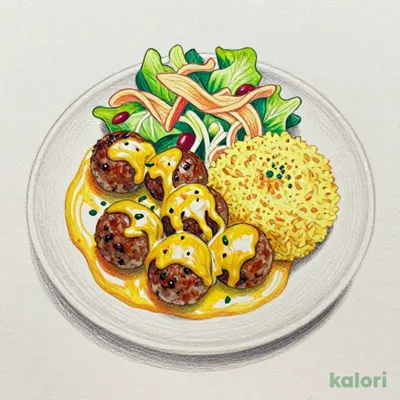 マスタードクリームミートボールライス or サラダ