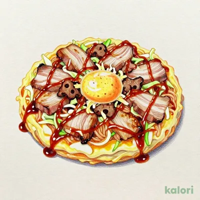 肉玉ホルモン（お好み焼き）