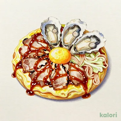 肉玉牡蠣（お好み焼き）
