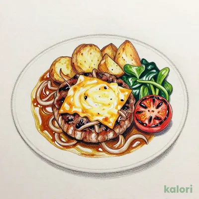 Hamburg Steak Soup with Caramelized Onion Sauce