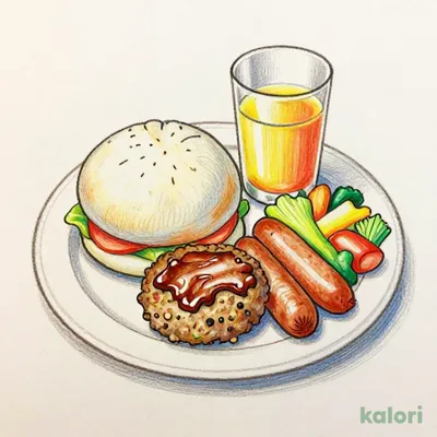 Low-Allergen Burger Plate (with Apple Juice)