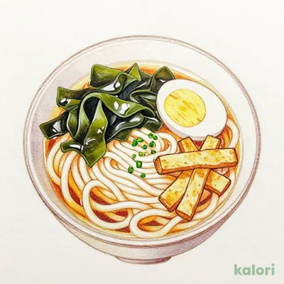 月見わかめうどん