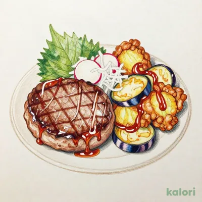 Yurinchi (Deep-Fried Chicken) and Grated Daikon Hamburger Steak