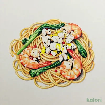 蟹と海老のペペロンチーノ