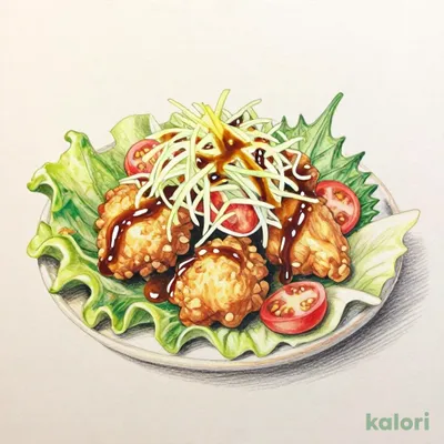 香味野菜と生姜の油淋鶏