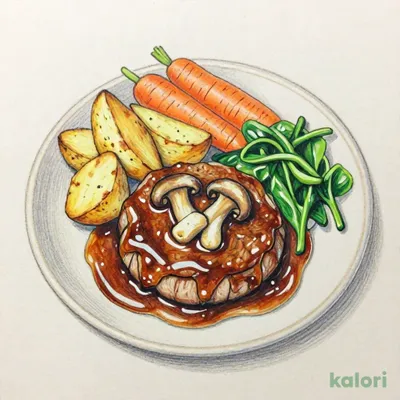 Mushroom Demi-Glace Stewed Hamburger Steak