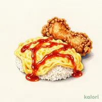 とろ～り卵とチーズのオムライス＆唐揚げ
