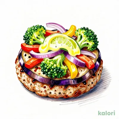 Colorful Vegetable Hamburger Steak with Lime and Vinegar Sauce
