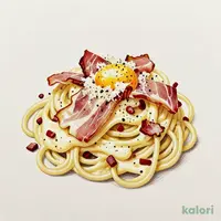 生ハムとベーコンのカルボナーラ