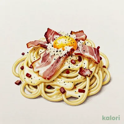 生ハムとベーコンのカルボナーラ