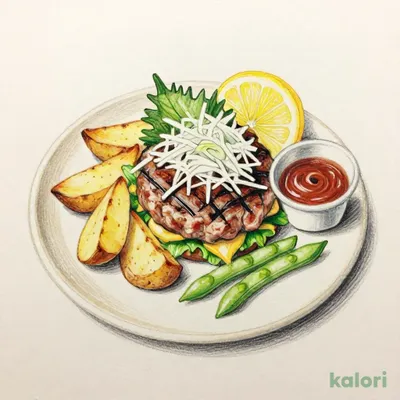 Hamburg Steak with Perilla and Grated Daikon