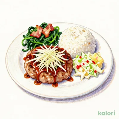 おろしハンバーグ&ベーコンほうれん草