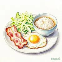ベーコンエッグ朝食