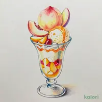 Whole Fresh Peach Fruit Sundae