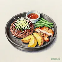 おろしハンバーグ＆ハーフチキングリル