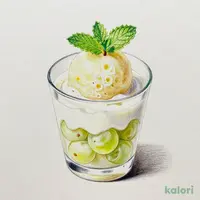 白ぶどうとナタデココのヨーグルト仕立て