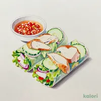 蒸し鶏ときゅうりの 香味胡麻ソース
