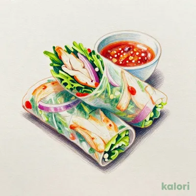 Steamed Chicken and Mizuna Spring Rolls
