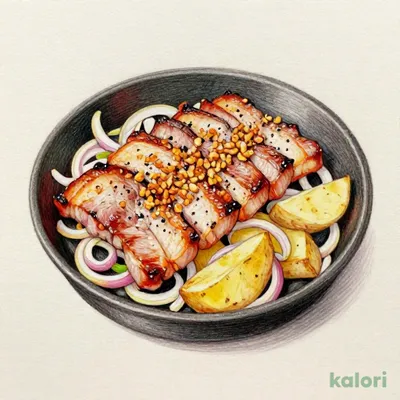 鉄板豚塩カルビ焼き