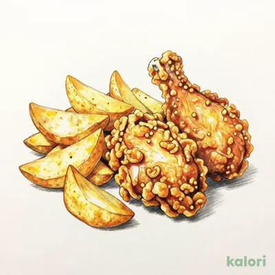 ポテチキ（ポテト＆骨付きフライドチキン）