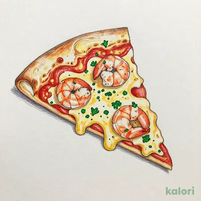 Garlic Shrimp Pizza (L, Cheese 'n Roll, 1 Slice)