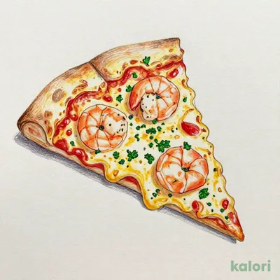 Garlic Shrimp Pizza (L, Pan Pizza, 1 Slice)